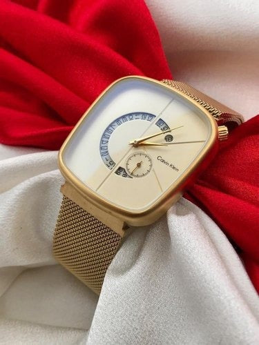 CK Magnetic Clasp Gold White Dial Men's CK-GW Watch for Man or Woman Metal