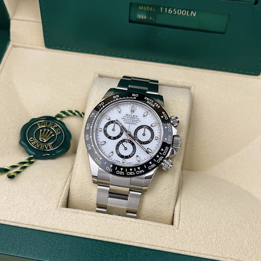 ROLEX Chronograph Daytona Automatic Panda White Dial Watch With Stainless Steel StrapMen's Watch Rlx-116500LN