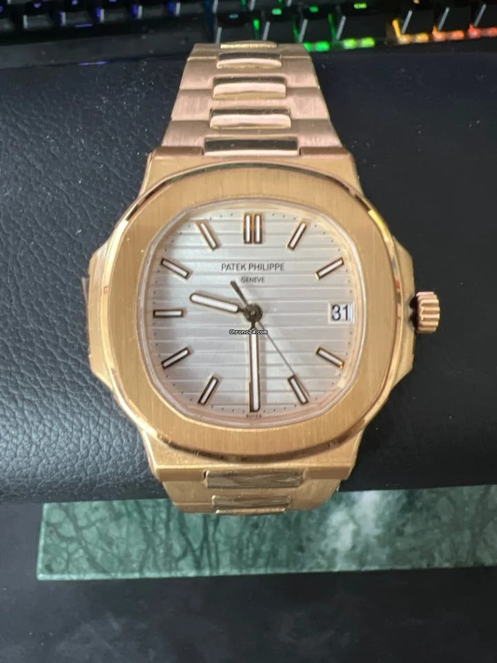 Patek Philippe Nautilus Mad Watch Qurtz Movement Rose Gold Gold Dated Watch For Men's-Best Men's Collection PK-5722