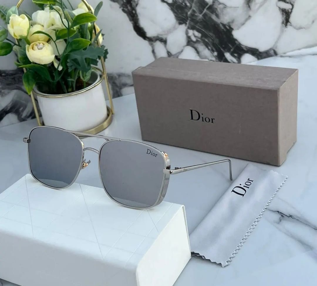 Stylish Grey Color Square Frame Sunglasses for men's and Woman Dr-808 Metal Eyewear - Best Gift Sunglass