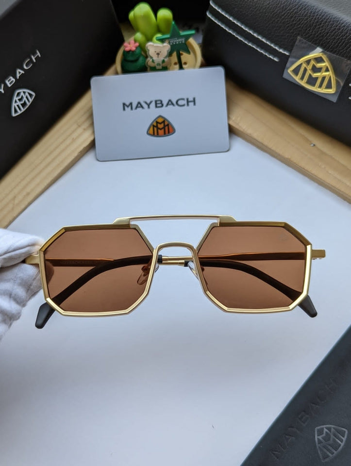 Stylish Golden Frame Sunglasses For men's New Trending Stylish With Thin Stripe MB-1001