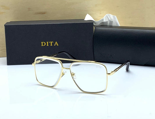 Transparent Glass Man's Women's Sunglass DT-2749 Golden Stick Golden Frame Gift Sunglass