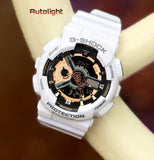 Casio G-Shock Analog-Digital G shock White Gshock Black Dial Mens Watch for Man or Women - G398 Gift