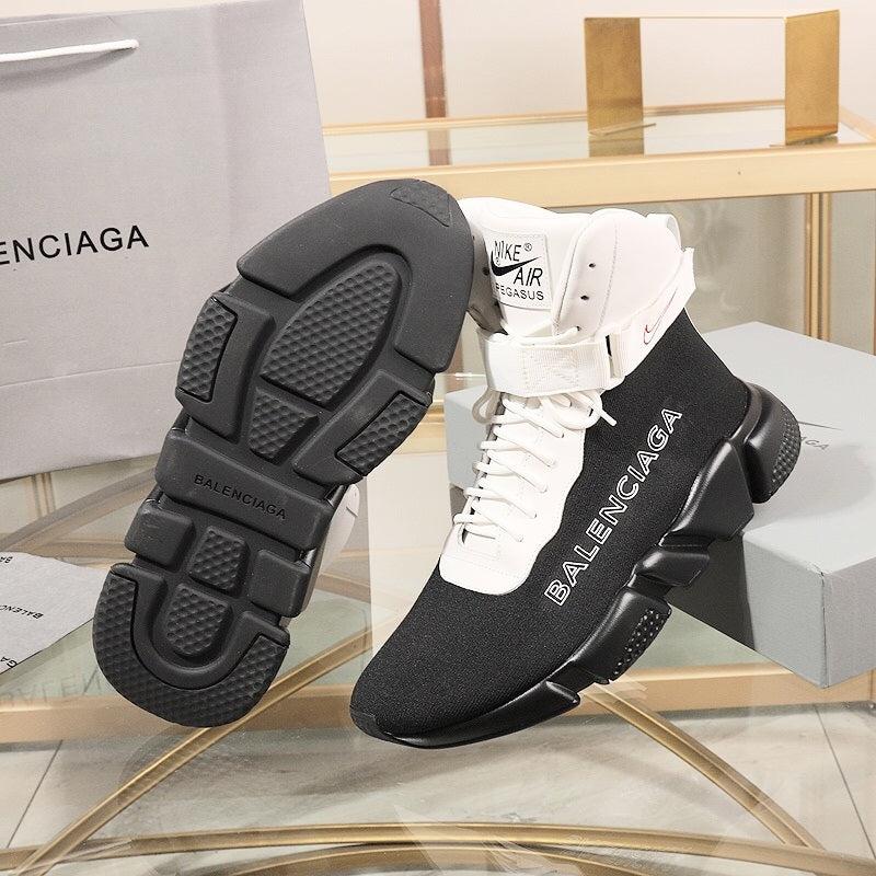 Nike Air Balenciaga High Top White Black Shoe - Balenciaga-Speed-Trainer-022