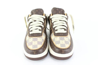 Nike Louis Vuitton LV x Nike Men's 7.5 Virgil Abloh Damier Azur Monogram Air Force 1-LU2409215694852