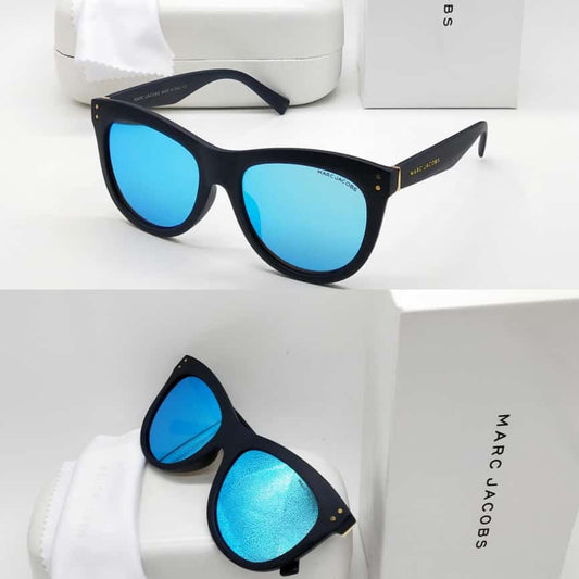 High Quality Cat eye Brand Sunglasses For Unisex-Unique and Classy MJ-217 Black Frame With Blue Glass Sunglass For Men Women's Or Girls