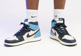 Air Jordan 1 Retro High OG Obsidian University Blue Sail Shoes For Man And Boys 555088-140