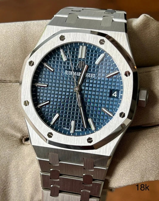 Audemars Piguet Royal Oak Selfwinding Extra-Thin In A Luscious New Plum Tone Dial New Arrival For Man With Blue crocodile Dial Design Watch AP-15450ST