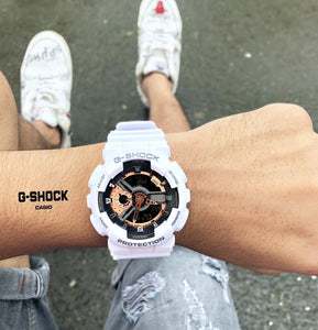 Casio G-Shock Analog-Digital G shock White Gshock Black Dial Mens Watch for Man or Women - G398 Gift