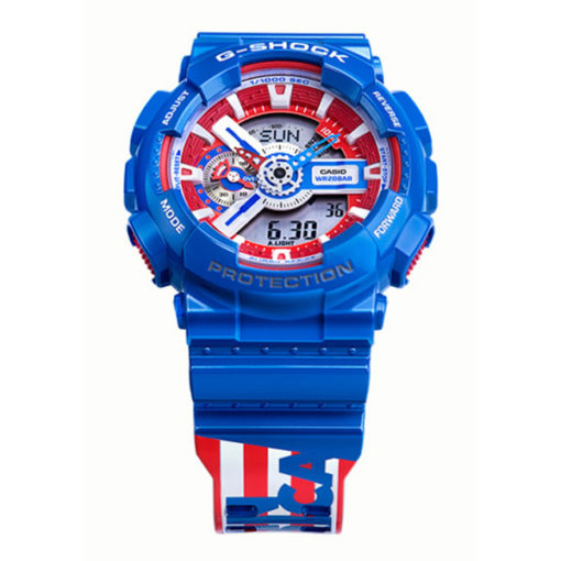 Casio G-SHOCK x MARVEL AVENGERS CAPTAIN AMERICA GA-110CAPTAIN-2PR