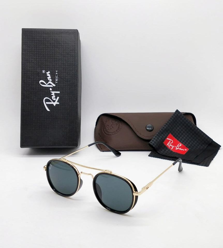 Brand New stylish Men's And Women's Sunglass Heavy Quality With Black Glass And Golden Frame RB-1105