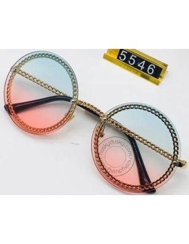 Branded Multi Color Red&Blue Shade Glass Women's Sunglass For Woman or Girl CHA-47 Gold And Black Design Stick Gift Sunglass