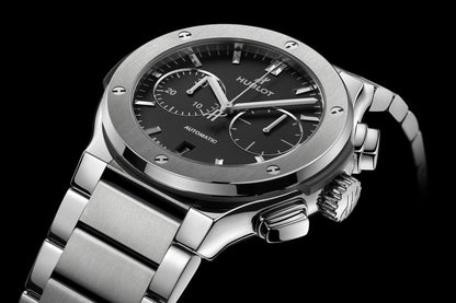 Hublot Big Bang Classic CHRONOGRAPH TITANIUM Bracelet Strap Watch 45mm Round Big Bang 5, Formal Watch For Men's HB-W-06