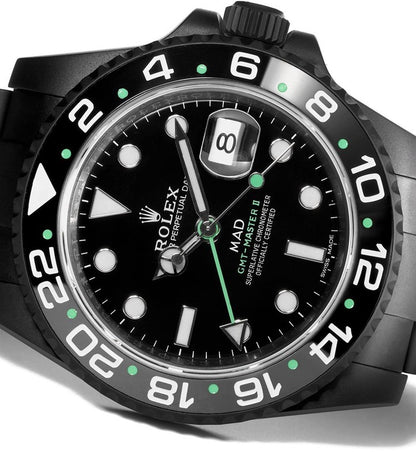 RLX Black Submarine Automatic Black Strap Men's Watch For Man Local Time Ring Rlx-Blk Black Dial Gift Watch RLX-BLK-99