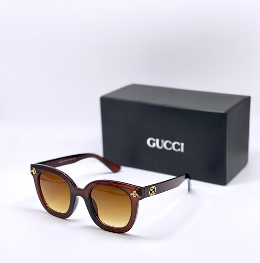 Branded Brown Color Transparent Shade Glass Brown Frame Men's Women's Sunglass For Men's Woman Or Girl Gg-0209S Urban Web Block Diva Flat Oversized 49Mm Sunglasses