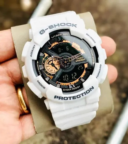 Casio G-Shock Analog-Digital G shock White Gshock Black Dial Mens Watch for Man or Women - G398 Gift