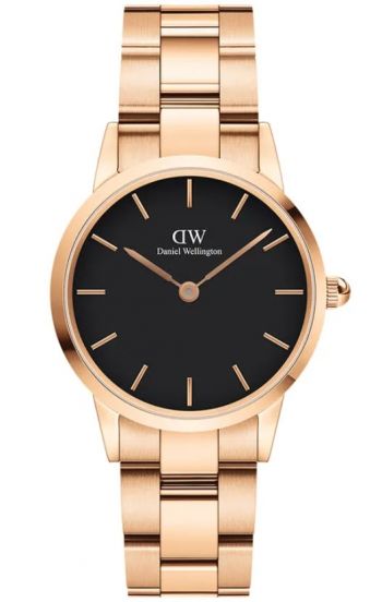 Daniel Wellington Analog Stainless Steel Strap Black Color Dial Watch With Rose Gold Case And Strap For Women's Watch DW-1202 Dial - Best Watch for Casual Use