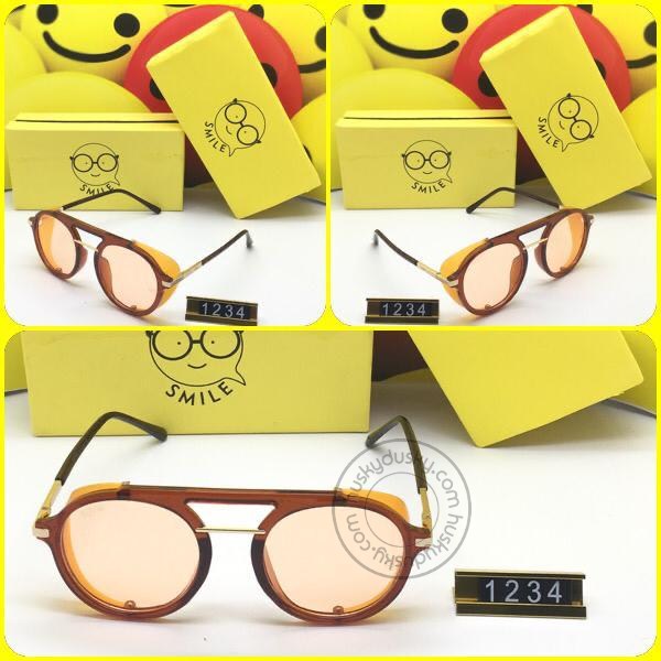 Light Brown Glass Men's Women's Sunglass for Man Woman or Girl SM-55 Black Golden Frame Gift Sunglass