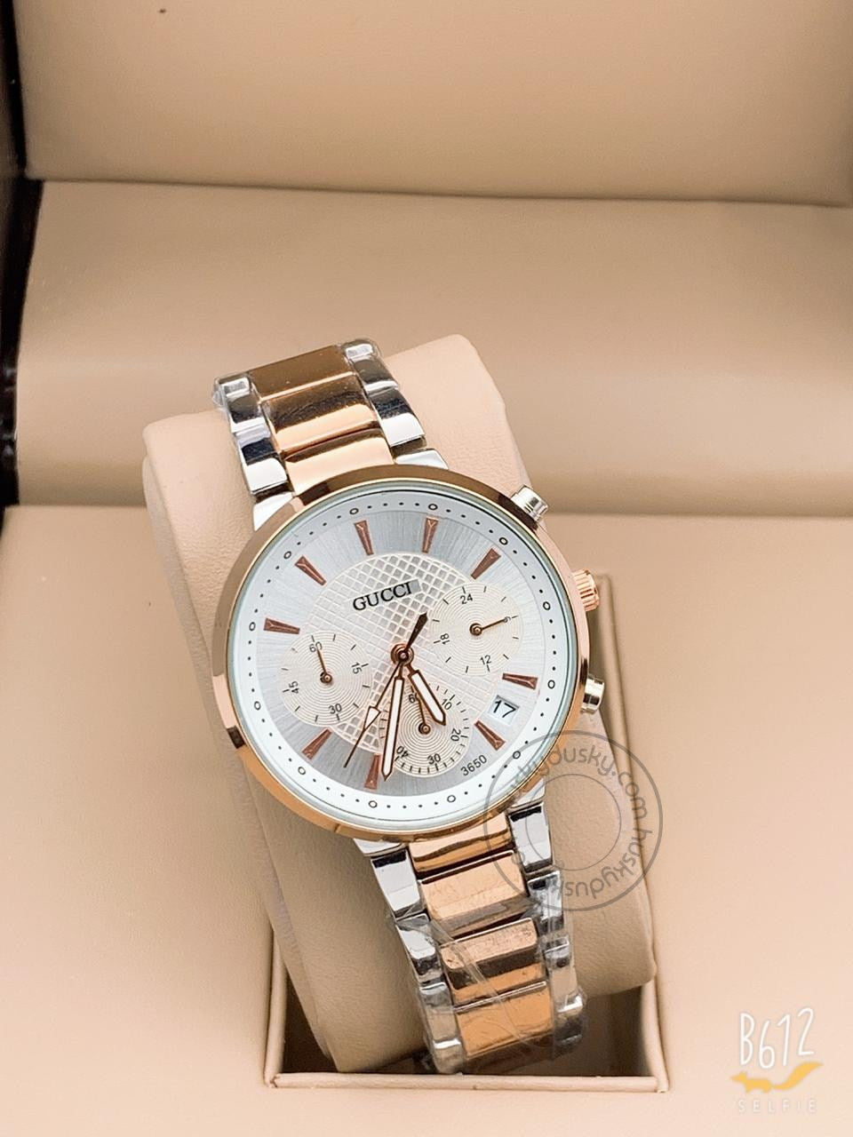 Golden Silver Strap Women's Chronograph GC-111 Watch for Girl or Woman Multi Color Dial-Best Gift For Women