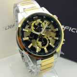 Casio Edifice Chronograph Gold Black World Design Dial Gold Silver Metal Men's Watch EFR-311-best Gift