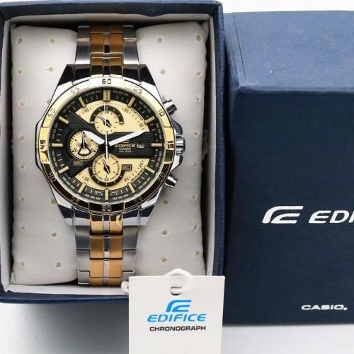 Casio Edifice Chronograph Multi Color Motor Dial Gold Silver Metal Men's Watch EFR-505-best Gift