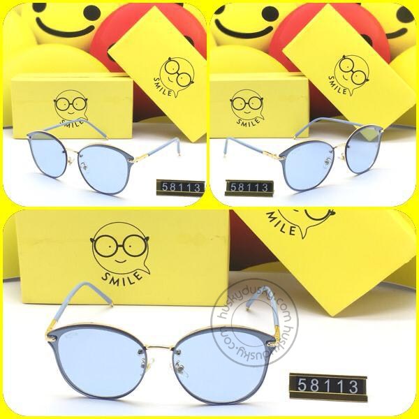 Sky Blue Glass Men's Women's Sunglass for Man Woman or Girl SM-0044 Sky Blue Golden Frame Gift Sunglass