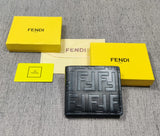 Fendi Leather Heavy quality Black color latest full printed design Fancy look wallet for men's FN-W-260