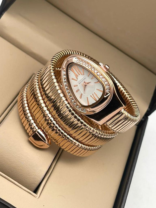 Serpenti Tubogas Analog Watch With Rose Gold Color Stainless Steel Case & Strap BV-101829