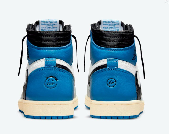 Fragment Design x Travis Scott x Air Jordan 1 Retro High OG SP Sail Black Military Blue DH3227-105