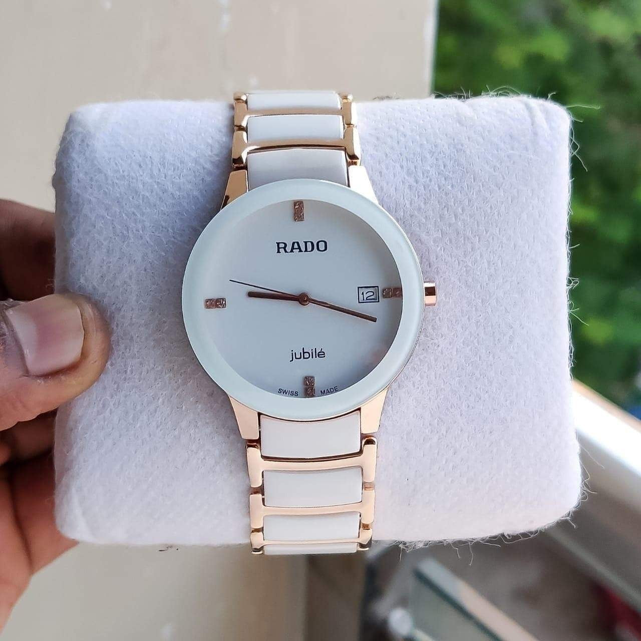 Rado Centrix Jublie Rose Gold White Men s Watch For Man RD-JUB-303 White Dial Date Gift Watch