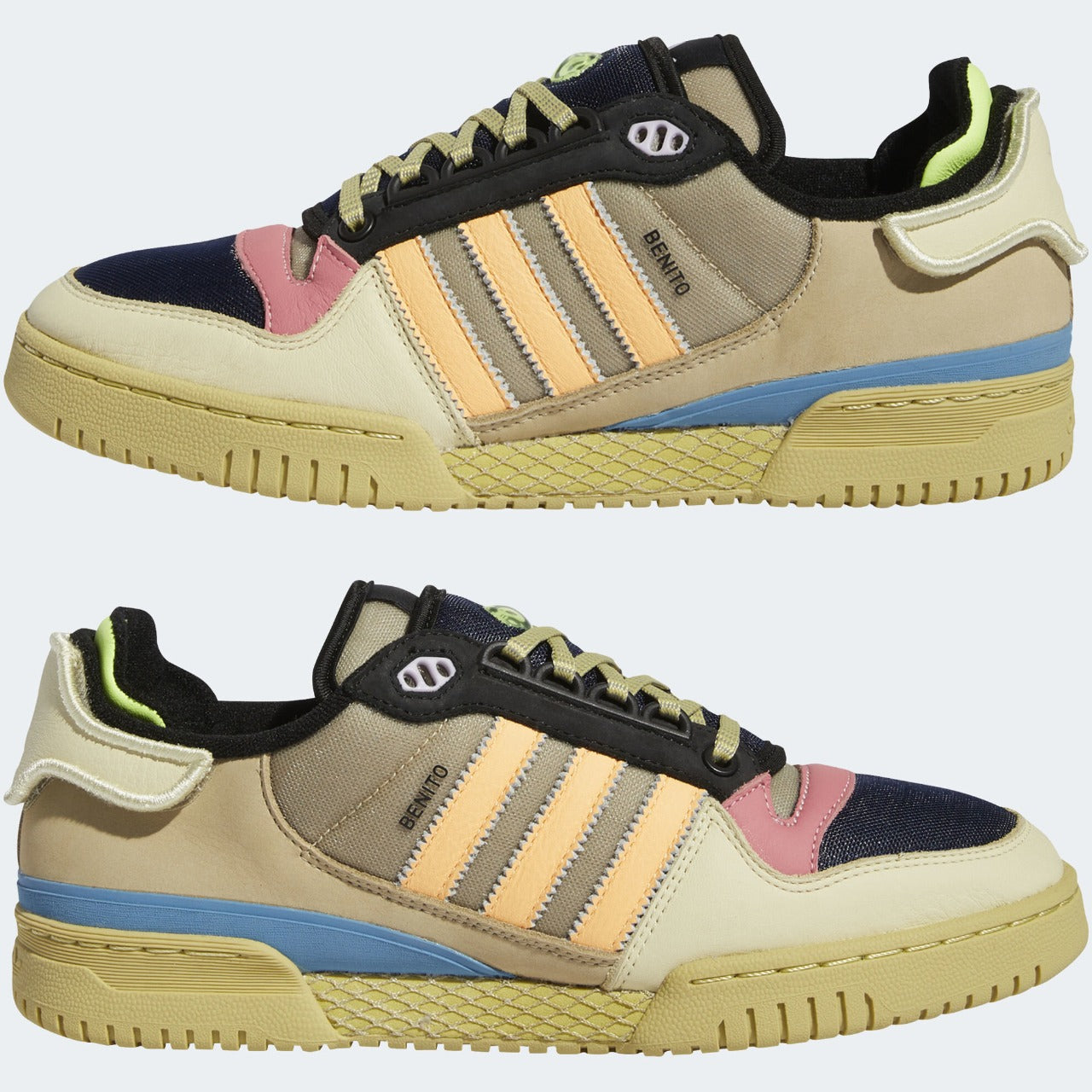 BAD BUNNY FORUM -Adidas Bad Bunny Forum PWR Sand Acid Orange Halo Gold Shoes GZ2009 FOR BOYS ( Included All The Accessories )