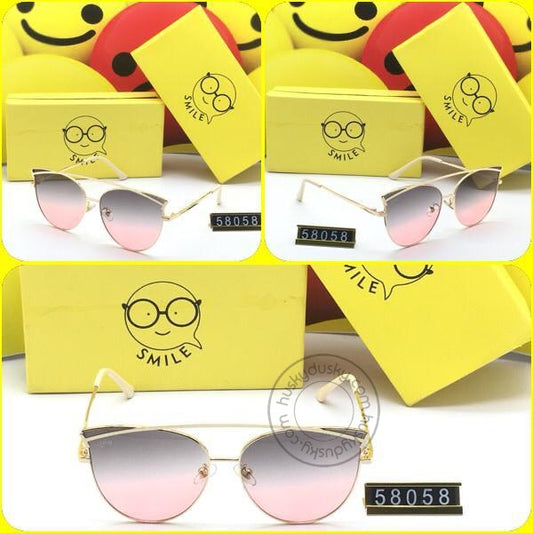 Multi Color Glass Men's Women's Sunglass for Man Woman or Girl SM-044 Golden Pink Frame Gift Sunglass