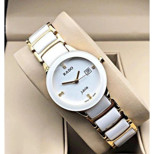 Rado Centrix Jublie Gold White Men's Watch For Man RD-JUB-00 White Dial Date Gift Watch