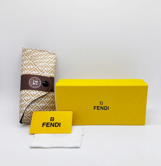 Fendi Branded Original Sunglass Case With Brand Cover & Dust Cover And Hard Box For All Type of Sunglass FD-YEL-BOX