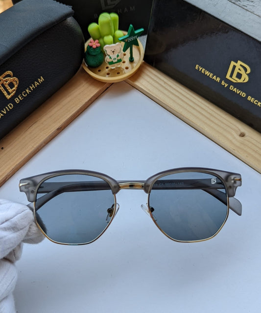 Stylish look blue colour sunglass for mens and women with green stripe classy look light weight glass DB-02