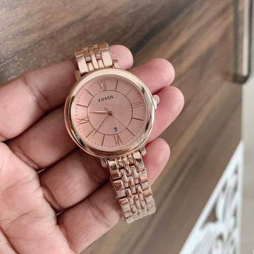 Brand Rose Gold Strap Women's Es-9015 Watch For Women's Or Girls Rose Gold Dial With Rose Gold Case Date Gift Watch