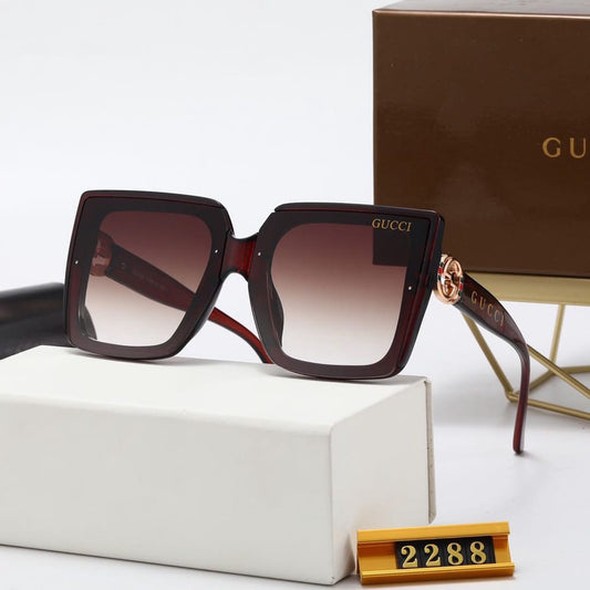 recutangular brown shiny Sunglass for man and Woman's or Girl GU-1119 pink Stick Frame Gift Sunglass