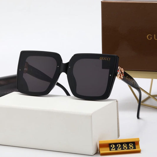 rectangular shiny black Sunglass for Man and Woman's or Girl GU-1120 Black Stick Frame Gift Sunglass