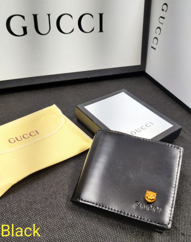 GC Leather Heavy Quality Latest Full Black Plain Decent look wallet For Man GU-709