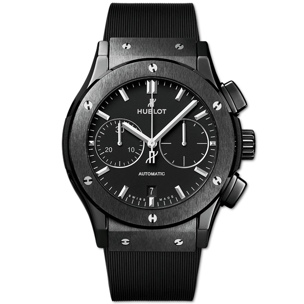 Hublot Classic Fusion Black Magic 45Mm Black Ceramic Rubber Strap Chronograph Watch 1771-RX