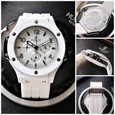 Hublot Bigbang Classic White Strap Watch 45mm Round Big Bang 5, Formal Watch For Men's HB-W-05