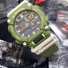 Casio G-Shock Analog-Digital Black Dial Men's Watch GA-900HC-3ADR Green Resin Band With Black Case Men Sports Watch