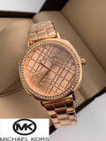 Rose Gold Dial Women's Watch for Girl or Woman MK088 Silver Strap Best Gift Watch