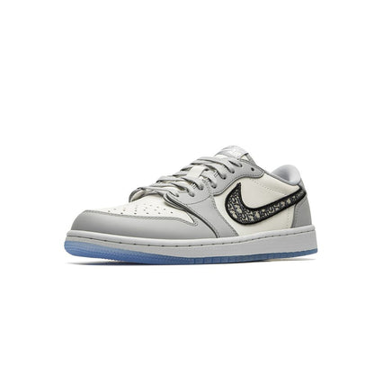 Dior x Air Jordan 1 Low White Light Grey Shoes For Man And Boys CN8608-002