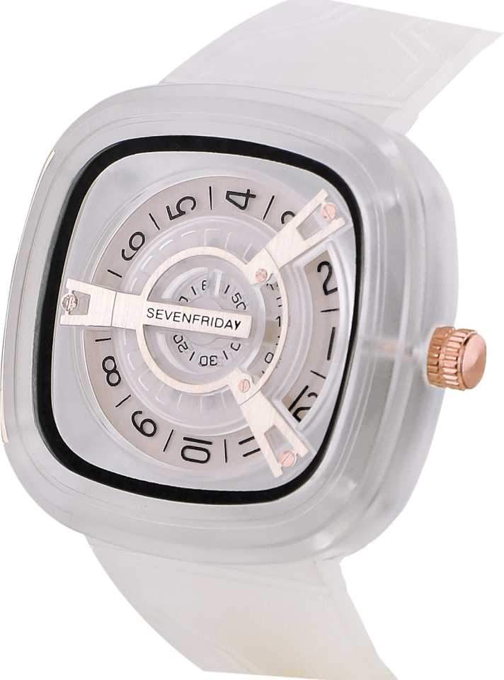 Seven Friday Men's Watch For Men Transparent Square Dial - Best Gift 7 Friday SF-WHITE