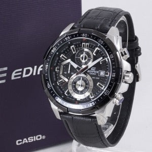 Chronograph Black Men's Watch Leather 539l 1av