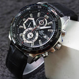 Chronograph Black Men's Watch Leather 539l 1av