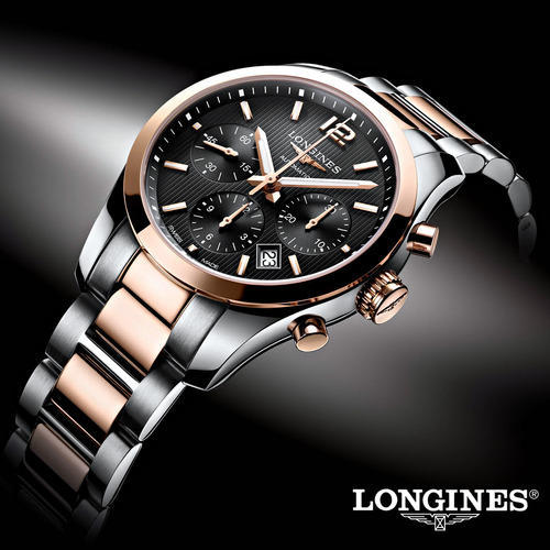 Longines Analog Chronograph Working Men's Watch With Gold & Silver Belt And Black Dial Dated Watch For Men;s  LGN-L2-787