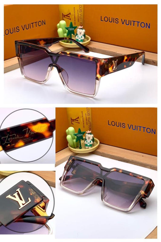 Purple lenses And Brown Fire Design Frame For Men's and Women's Sunglass Square Unisex Gift Sunglass LV-9798