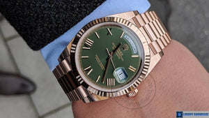 Rolex Watch Oyster Perpetual Day-Date Green Dial Metal Men's Automatic Watch for Man RLX-Oyster